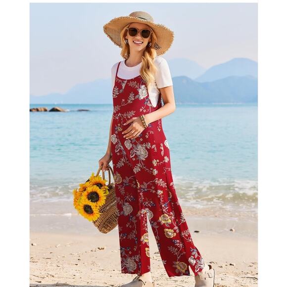 Sleeveless Jumpsuit Wide Leg with Pockets size XL - Picture 1 of 6